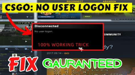 no user logon csgo|How to Fix No User Logon in CS:GO